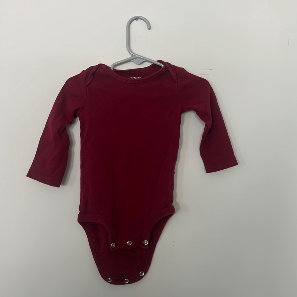 CARTERS 12 month maroon onesie